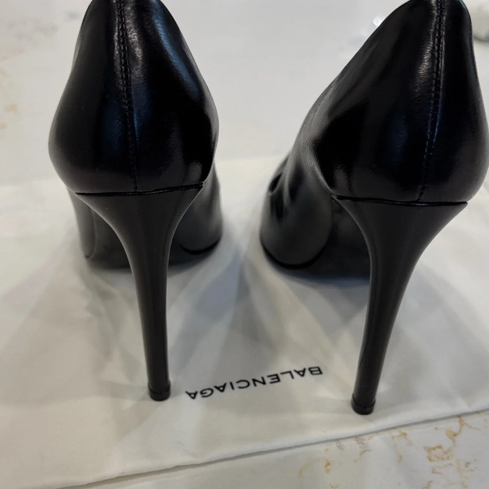 Balenciaga Black Leather Heels - Picture 10 of 12